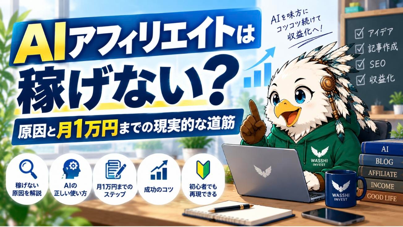AIアフィリエイトは稼げない？原因と月1万円までの現実的な道筋のアイキャッチ画像