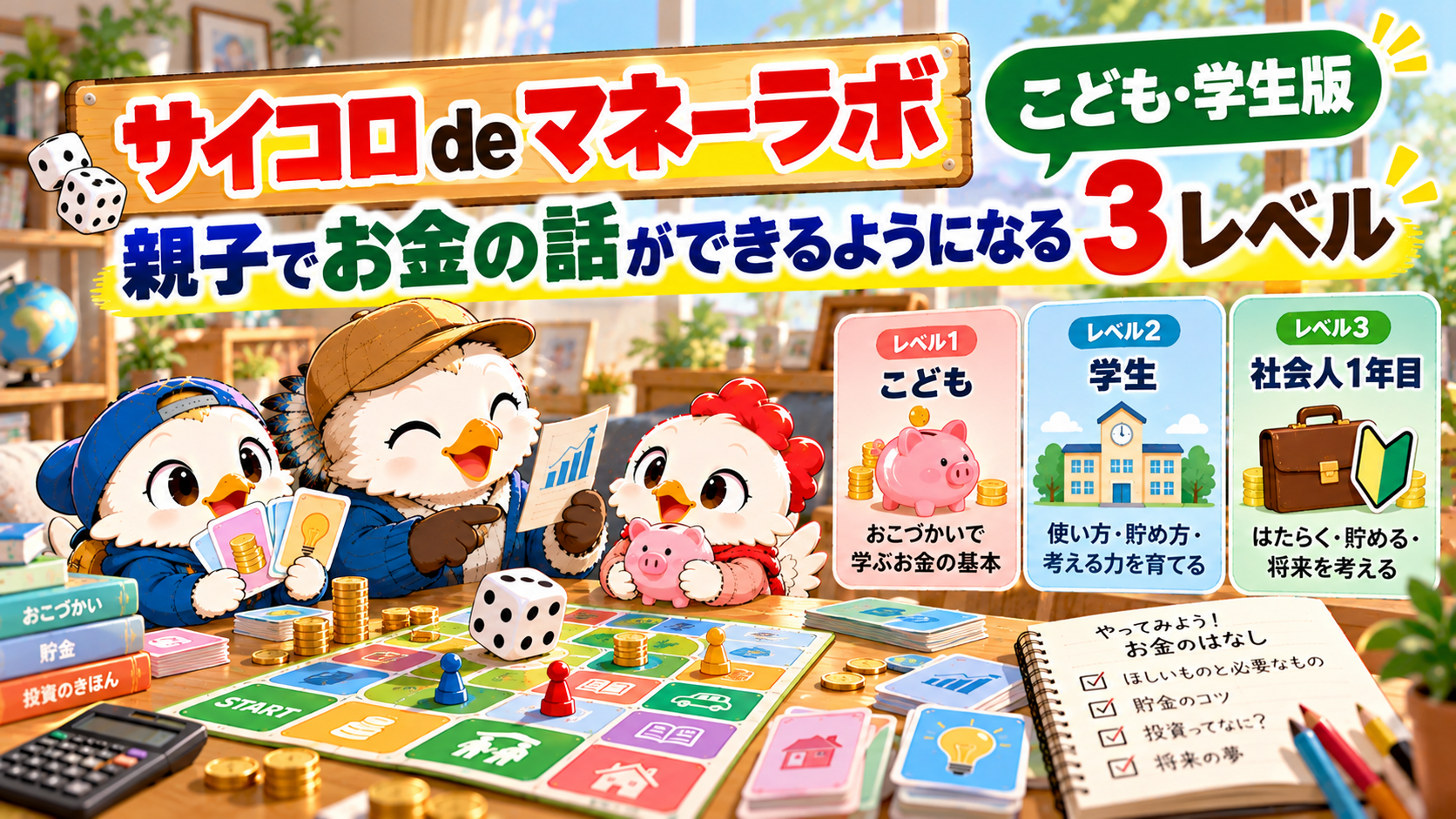 サイコロ de マネーラボ こども・学生版｜親子でお金の話ができるようになる3レベル